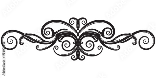 Ornate flourish design with scrolling acanthus leaves and spirals eps 10