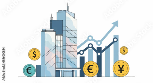 Business growth and finance concept illustration.