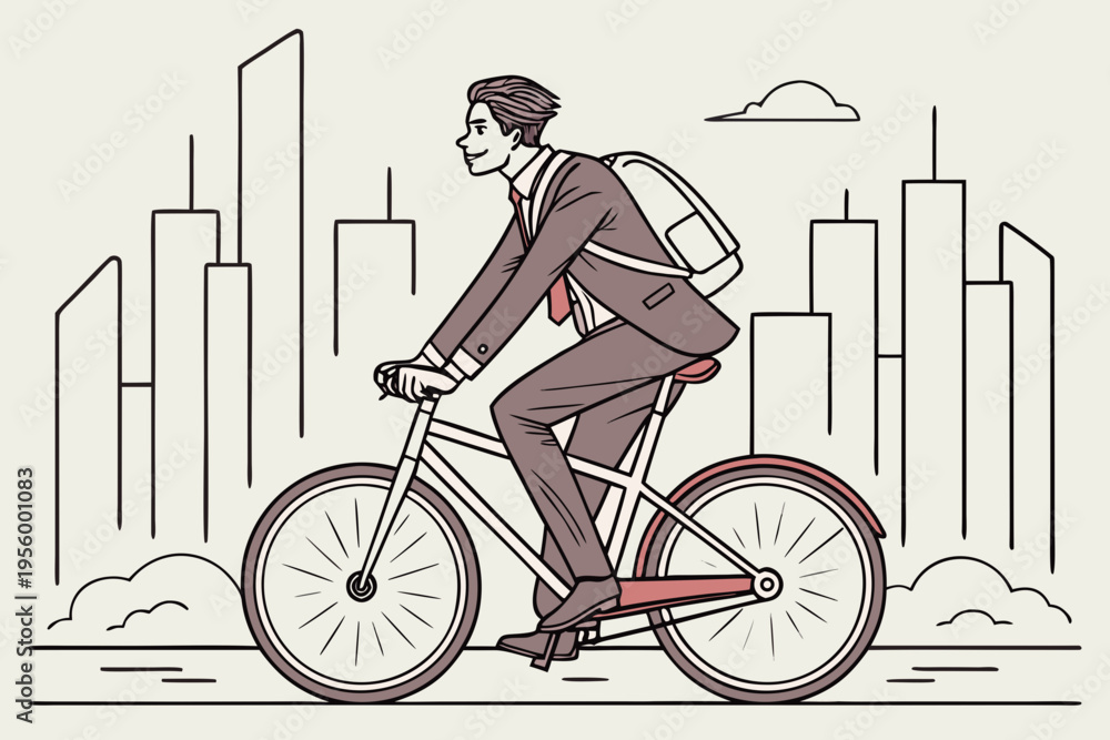 Fototapeta premium woman on bike