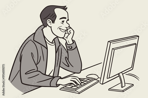 businessman working on computer