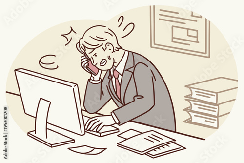 businessman working on laptop