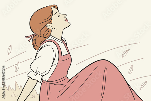 young woman in a bathrobe