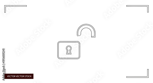 Open Padlock Icon, Unlock Symbol, Security and Freedom Concept, Vector Illustration