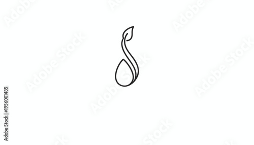 Minimalist Seedling Logo: Sprout, Leaf, and Droplet Shape