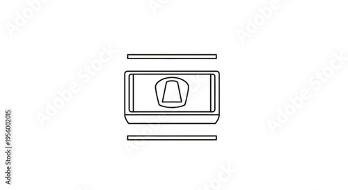 Minimalist Icon of a Toilet Bowl, Bathroom Fixture, Clean Design