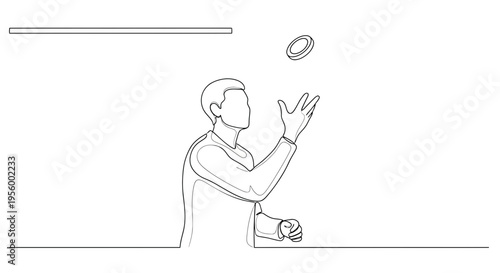 Man Juggling Ring in Mid-Air, Skillful Performance, Concentration, Outdoor Activity