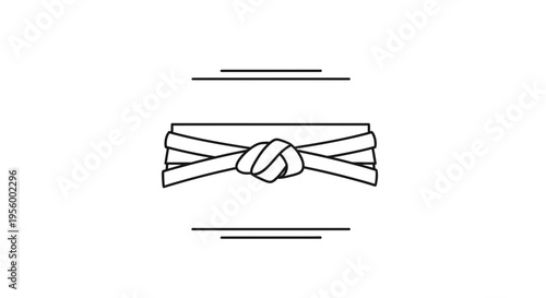 Martial Arts Belt Tied Knot Icon Vector Illustration