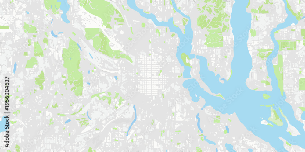 Obraz premium Aerial view of vancouver british columbia showing land and waterways