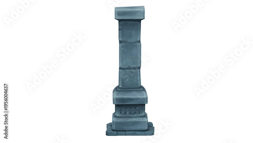 Hand painted poly dungeon stone pillar designed for tabletop gaming and fantasy settings