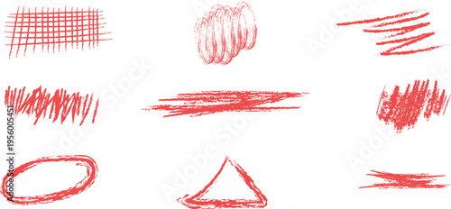 Hand-Drawn Textured Strokes, scribbles and shapes