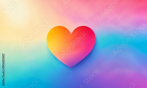 heart symbol with warm yell...