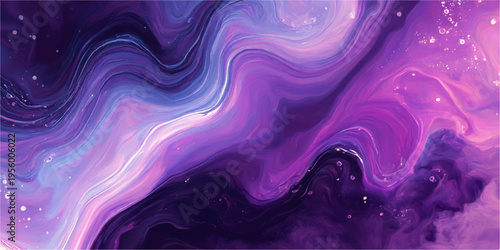 Abstract swirls of vibrant color, reminiscent of a cosmic dance, swirl across the canvas, evoking a sense of wonder and the mysteries of the universe.