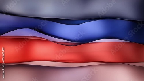 Flowing Fabric Textures in Red Blue and White Colors for Background or Textile Design Use
