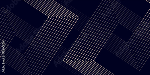 Abstract background with golden shining geometric lines. Modern shiny gold lines pattern. Futuristic technology concept. Horizontal banner template. for cover, poster, presentation, vector