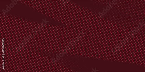 Dark Maroon Halftone Background with Gradient Dot Pattern, Elegant Deep Red Texture. vector illustration