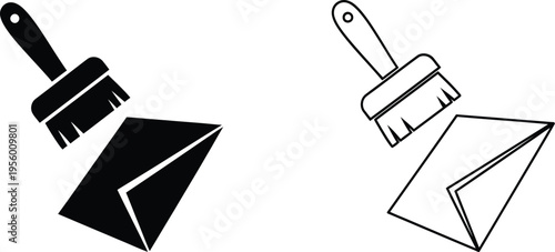 Paintbrushes and envelopes illustration Vector