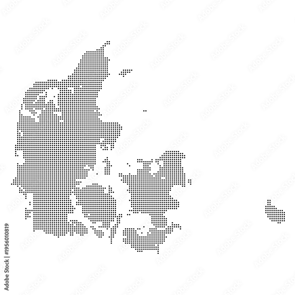 Obraz premium vector map of the denmark with polka dot theme