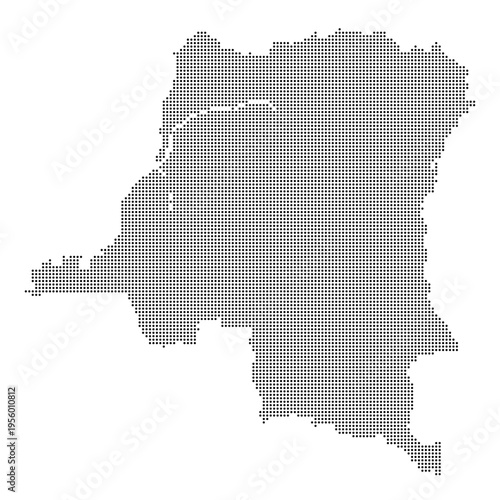 vector map of the democratic republic of congo with polka dot theme