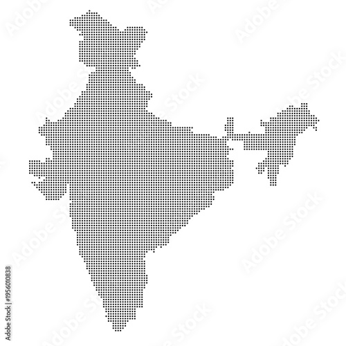 vector map of the india with polka dot theme