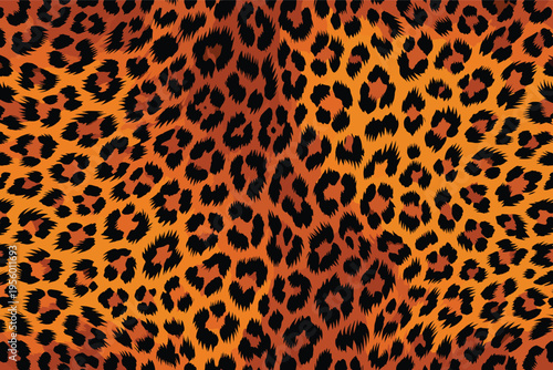 Seamless animal wildlife skin pattern featuring vibrant leopard fur texture for natural camouflage background design