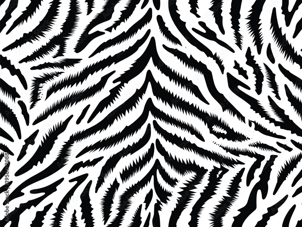 Fototapeta premium Dynamic black and white animal wildlife skin pattern creating an exotic fur texture for a striking camouflage background design