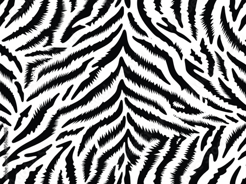 Dynamic black and white animal wildlife skin pattern creating an exotic fur texture for a striking camouflage background design