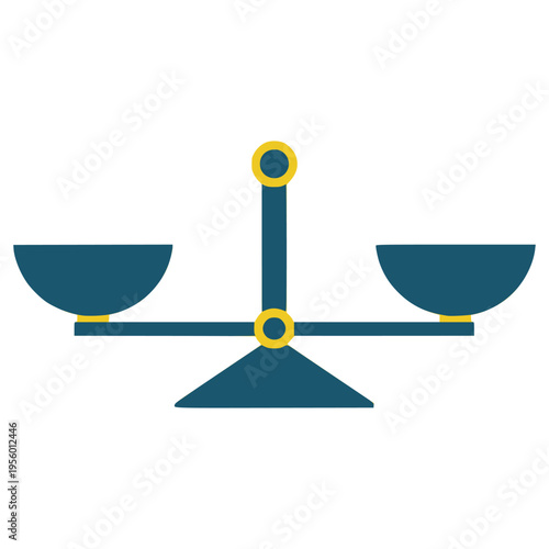 A minimalist graphic representation of a balance scale with two empty plates