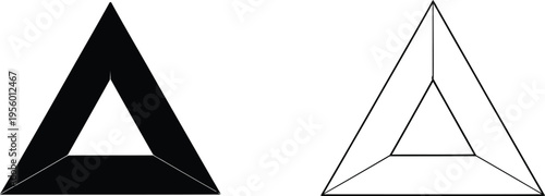 Triangular shapes and 3d geometric forms Vector