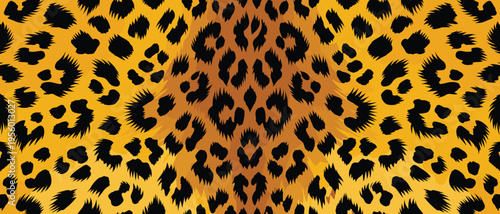 Vivid and exotic wild animal skin fur pattern background, providing a natural camouflage texture