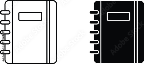 Black and white notebooks with binding Vector