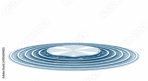 Water Ripple Effect with Circular Disturbance - Abstract Fluid Dynamics