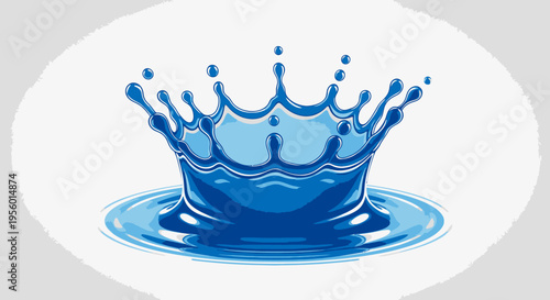 Water Splash Crown Shape - Dynamic Liquid Impact