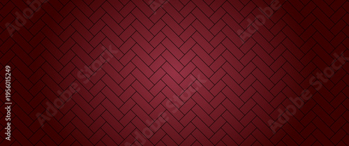 Abstract Dark Red Herringbone Pattern Background with Elegant Brick Parquet Texture, Modern Geometric Floor Surface for Interior Design, Luxury Branding and Architecture Backdrop