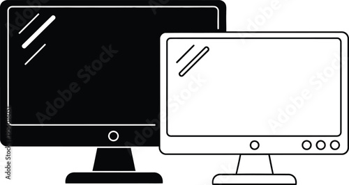 Computer monitors illustration Vector