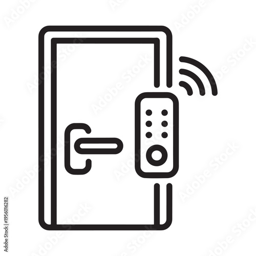 Simplified outline of a smart door lock with a remote control