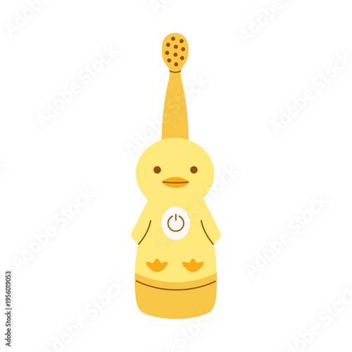 Cute baby duck vector toothbrush