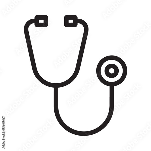 Simple black outline of a medical stethoscope a healthcare symbol
