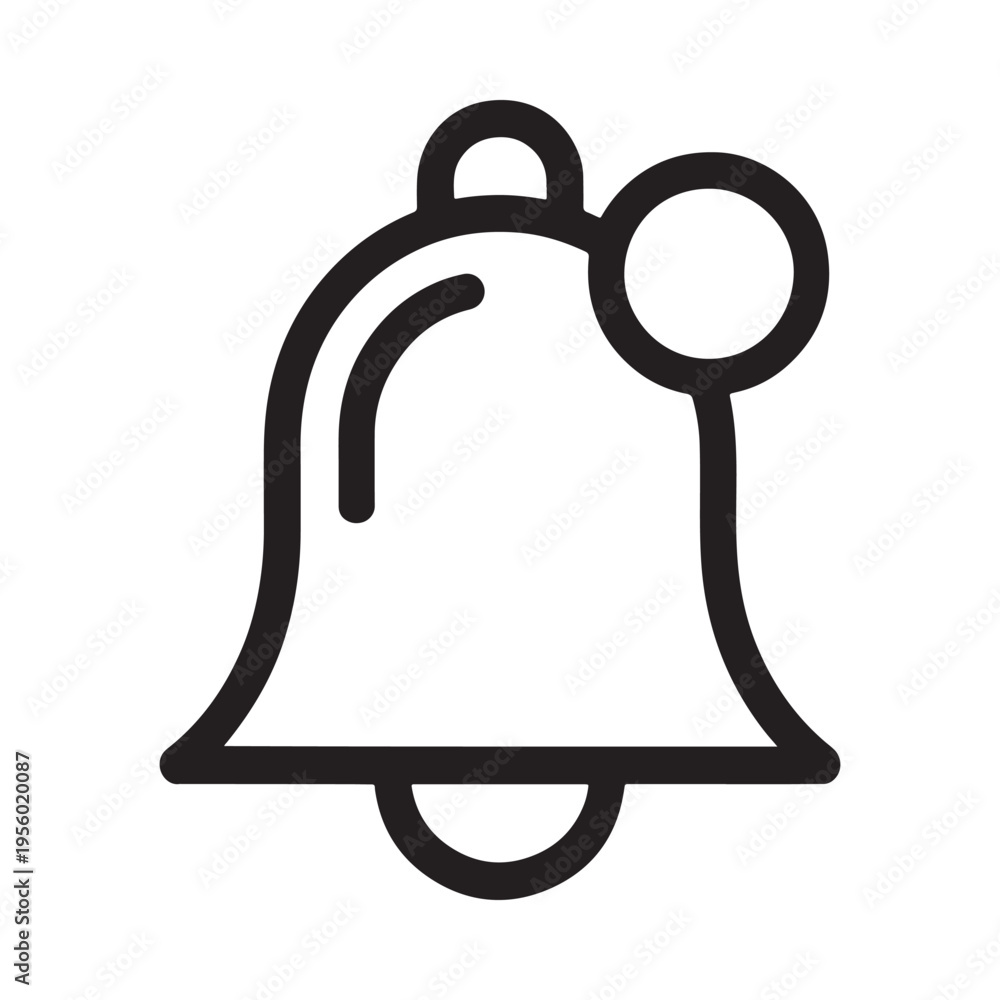Obraz premium Simple black and white line drawing of a notification bell icon