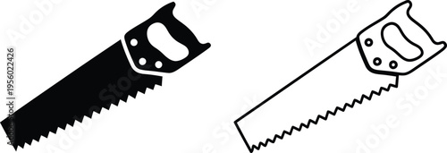Hand saws black and white illustration Vector