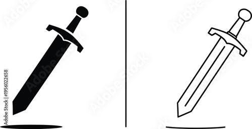 Dagger and sword vector illustration Vector