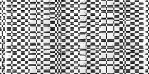 Abstract black and white pattern resembling a woven or tiled surface