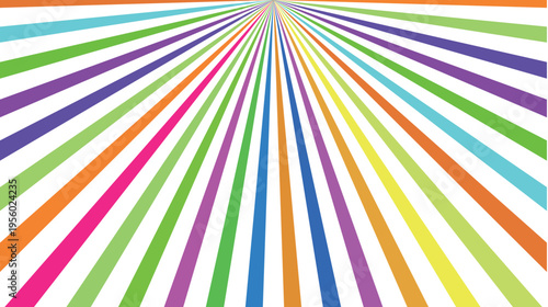 Vibrant Rainbow Sunburst Radial Background Illustration