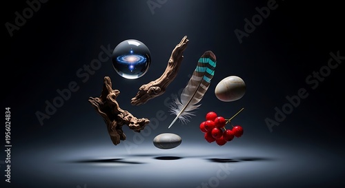 Still Life with Natural Objects Floating.
