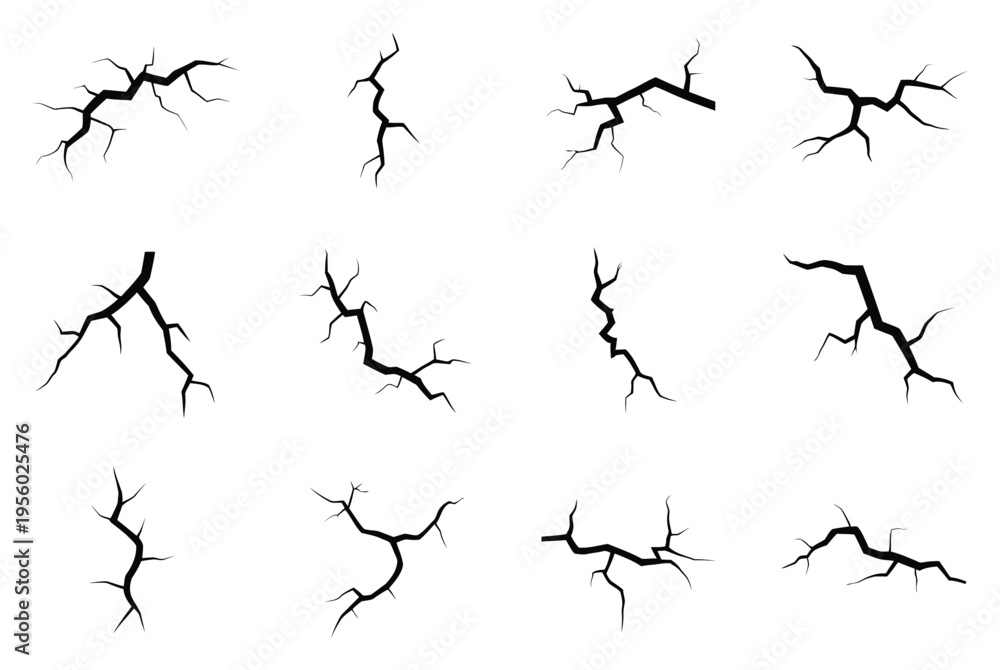 Obraz premium Black Tree Branches Vector Illustration Set