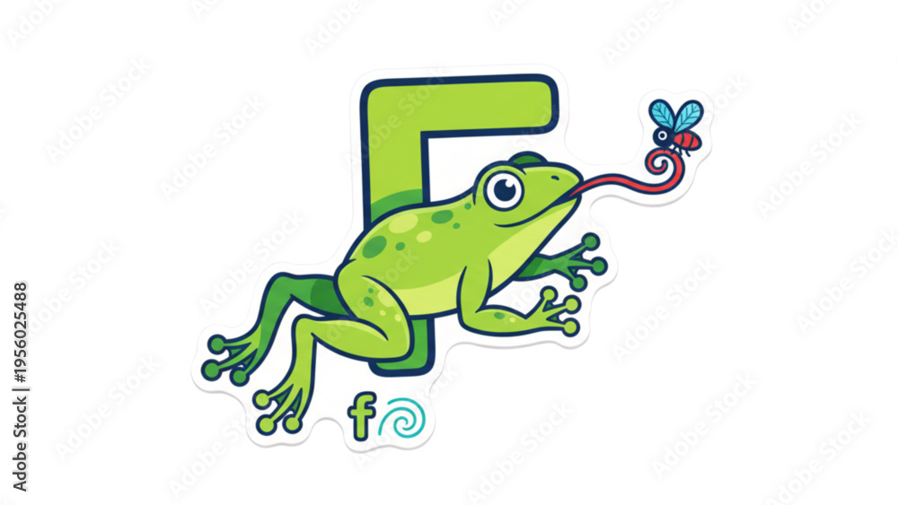Fototapeta premium A cute green cartoon tree frog character is a funny small amphibian vector illustration isolated on a white background for nature and wildlife designs