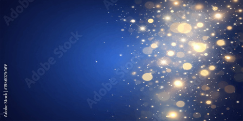 Abstract a mesmerizing array of luminous orbs floats gracefully against a deep blue canvas, evokes a sense of wonder and enchantment, creating a captivating visual experience.