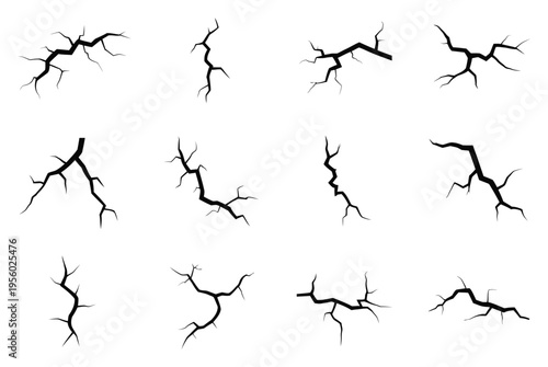 Black Tree Branches Vector Illustration Set
