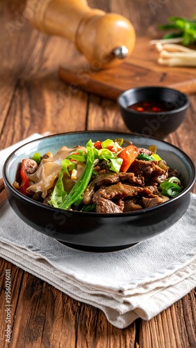 Stir-fried beef noodle dish