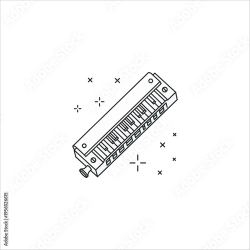 Musical Instrument Flat Line Art Design