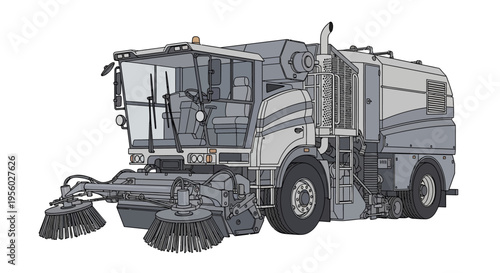 Street Sweeper Truck Cleaning Machine.